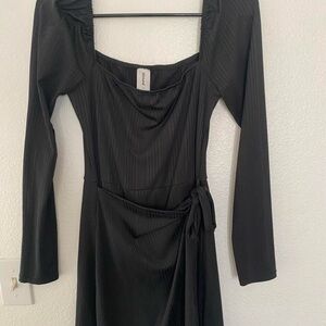 Black Long Sleeve Dress Romper